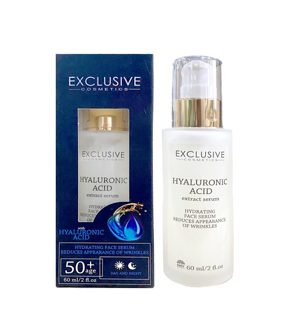 EXCLUSIVE WITH HYALURONIC ACID HYDRATING FACE SERUM REDUCES APPEARANCE OF WRINKLES + 60 ML/2 FL.OZ DAY AND NIGHT